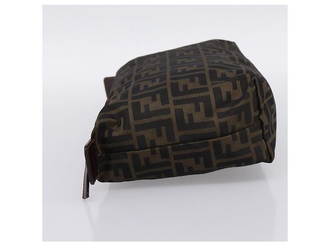 FENDI Zucca Canvas Pouch Braun Silber Auth ti4000 - Ansicht 3