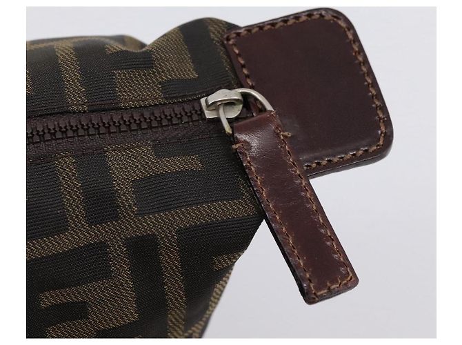FENDI Zucca Canvas Pouch Braun Silber Auth ti4000 - Ansicht 8