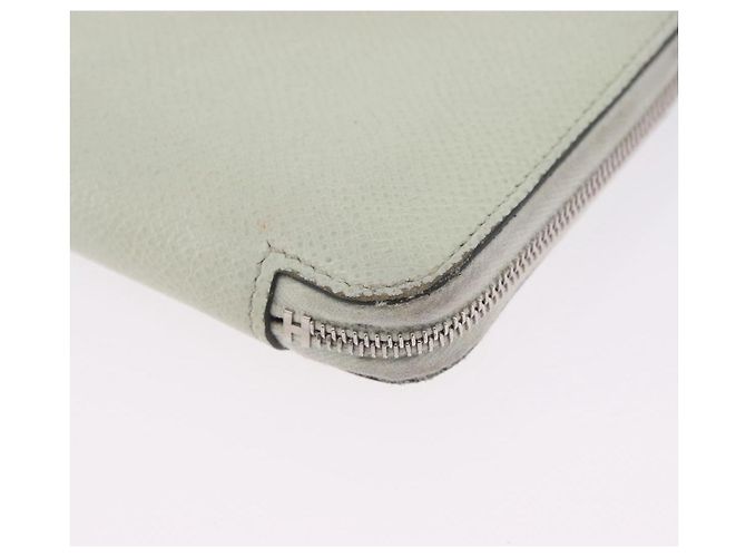 Hermès HERMES Asap Compact Silk In Wallet Leather LIme Green Silver Auth 203091 Prata Verde - vista 15