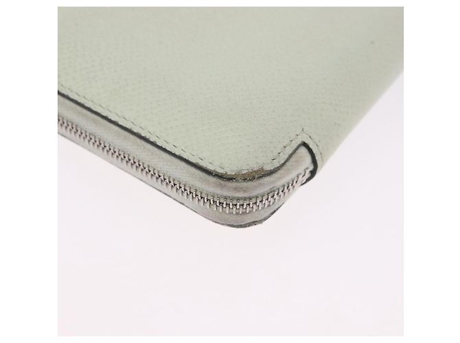 Hermès HERMES Asap Compact Silk In Wallet Leather LIme Green Silver Auth 203091 Prata Verde - vista 16