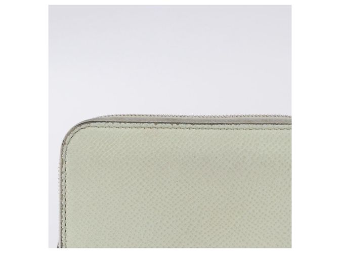 Hermès HERMES Asap Compact Silk In Wallet Leather LIme Green Silver Auth 203091 Prata Verde - vista 2