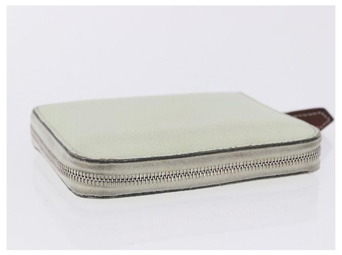 Hermès HERMES Asap Compact Silk In Wallet Leather LIme Green Silver Auth 203091 Prata Verde - vista 6
