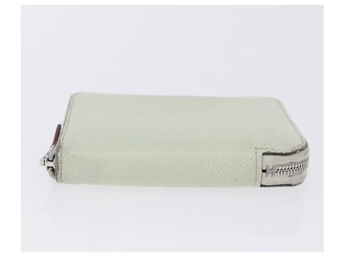 Hermès HERMES Asap Compact Silk In Wallet Leather LIme Green Silver Auth 203091 Prata Verde - vista 7