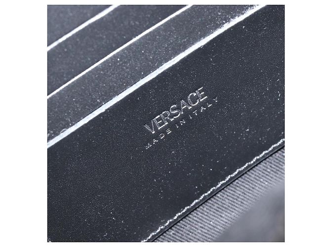 Borsa a tracolla VERSACE Canvas Black Silver Auth 200699V Nero Argento - vista 10