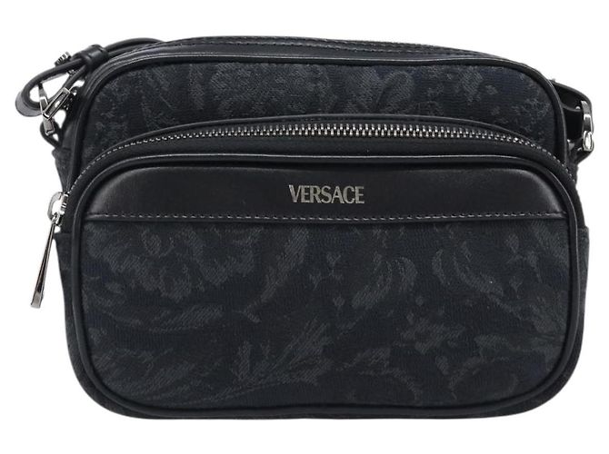 Borsa a tracolla VERSACE Canvas Black Silver Auth 200699V Nero Argento - vista 13