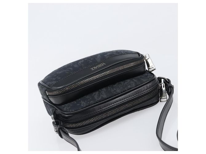 Borsa a tracolla VERSACE Canvas Black Silver Auth 200699V Nero Argento - vista 6