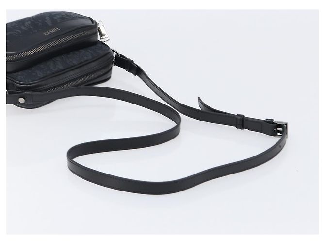 Borsa a tracolla VERSACE Canvas Black Silver Auth 200699V Nero Argento - vista 7