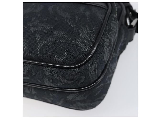 Borsa a tracolla VERSACE Canvas Black Silver Auth 200699V Nero Argento - vista 8
