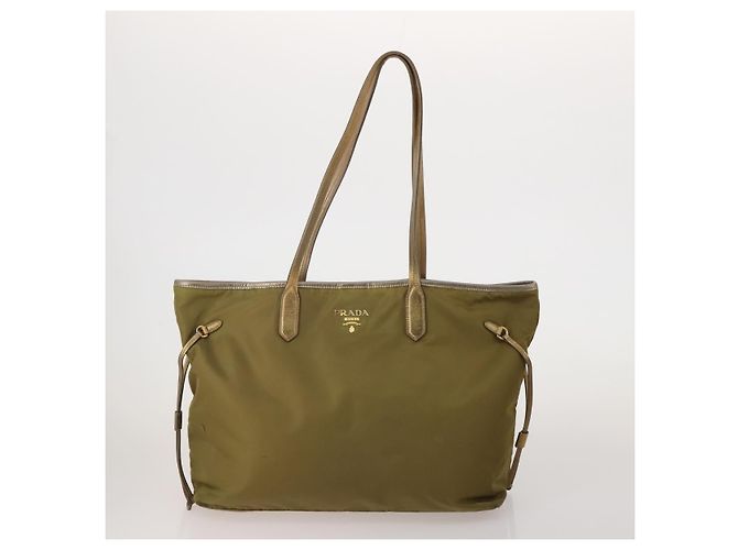 Borsa a Tracolla PRADA Borsa Tote Nylon 4 Set Khaki Pink Auth ti4038 Rosa Cachi - vista 2