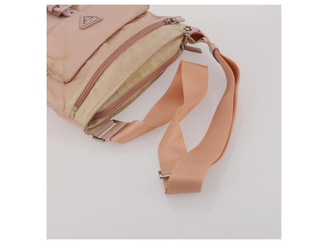 Borsa a Tracolla PRADA Borsa Tote Nylon 4 Set Khaki Pink Auth ti4038 Rosa Cachi - vista 23