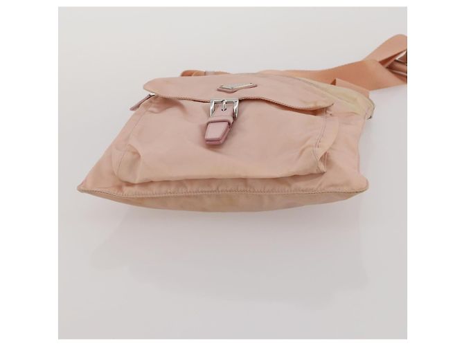 Borsa a Tracolla PRADA Borsa Tote Nylon 4 Set Khaki Pink Auth ti4038 Rosa Cachi - vista 24