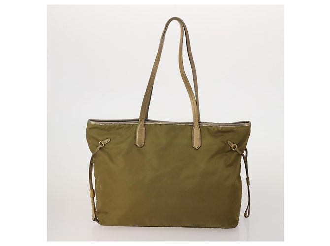 Borsa a Tracolla PRADA Borsa Tote Nylon 4 Set Khaki Pink Auth ti4038 Rosa Cachi - vista 3