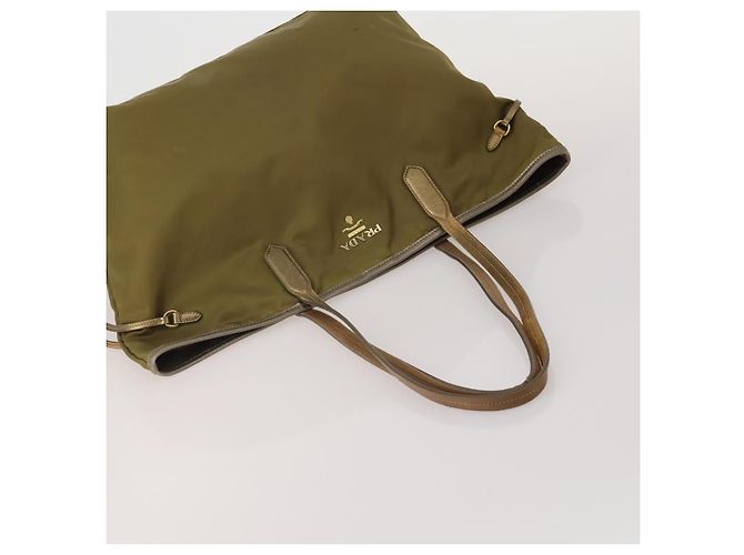 Borsa a Tracolla PRADA Borsa Tote Nylon 4 Set Khaki Pink Auth ti4038 Rosa Cachi - vista 5