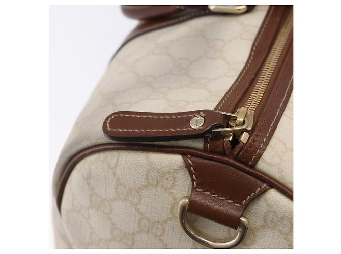 Borsa Boston GUCCI GG Supreme PVC White Gold 193602 Auth 197858 Bianco D'oro - vista 10