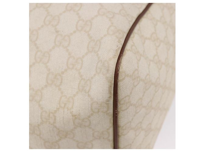Borsa Boston GUCCI GG Supreme PVC White Gold 193602 Auth 197858 Bianco D'oro - vista 16