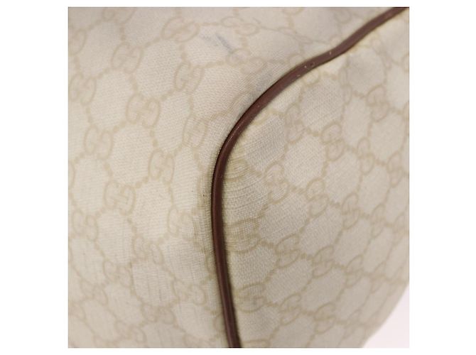 Borsa Boston GUCCI GG Supreme PVC White Gold 193602 Auth 197858 Bianco D'oro - vista 18