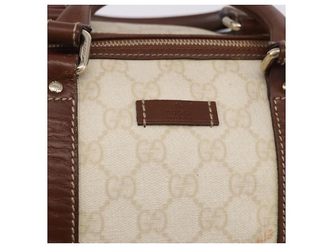 Borsa Boston GUCCI GG Supreme PVC White Gold 193602 Auth 197858 Bianco D'oro - vista 19