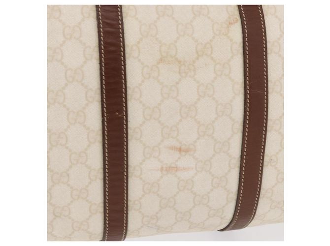 Borsa Boston GUCCI GG Supreme PVC White Gold 193602 Auth 197858 Bianco D'oro - vista 2