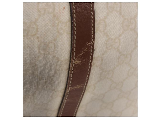 Borsa Boston GUCCI GG Supreme PVC White Gold 193602 Auth 197858 Bianco D'oro - vista 4