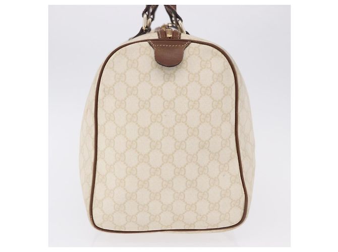 Borsa Boston GUCCI GG Supreme PVC White Gold 193602 Auth 197858 Bianco D'oro - vista 5