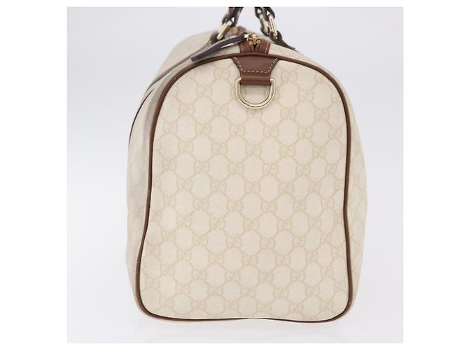 Borsa Boston GUCCI GG Supreme PVC White Gold 193602 Auth 197858 Bianco D'oro - vista 6