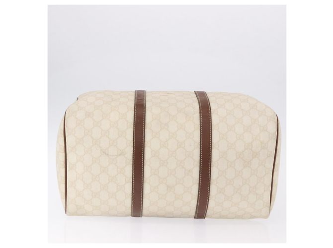 Borsa Boston GUCCI GG Supreme PVC White Gold 193602 Auth 197858 Bianco D'oro - vista 7
