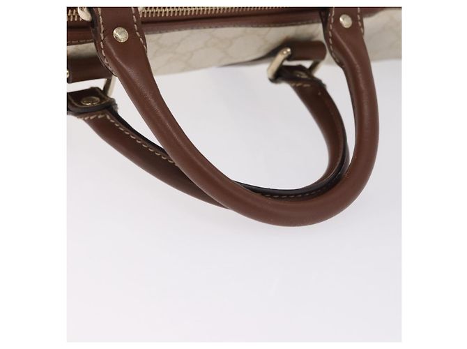 Borsa Boston GUCCI GG Supreme PVC White Gold 193602 Auth 197858 Bianco D'oro - vista 9