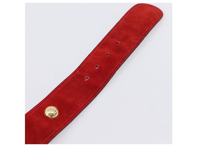 Céline Cinturón CELINE Suede 35'' Red Gold Auth 203816 Roja Dorado - vista 10