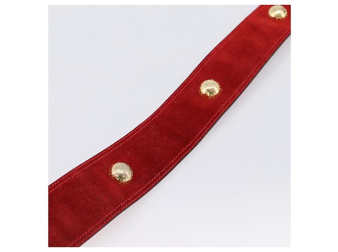 Céline Cinturón CELINE Suede 35'' Red Gold Auth 203816 Roja Dorado - vista 11