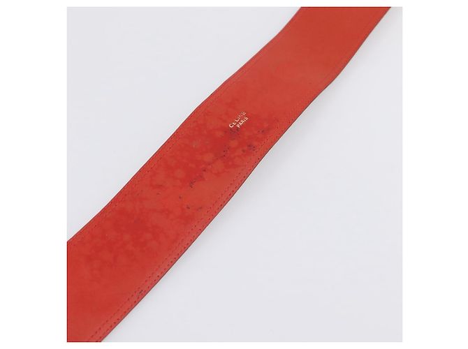 Céline Cinturón CELINE Suede 35'' Red Gold Auth 203816 Roja Dorado - vista 8