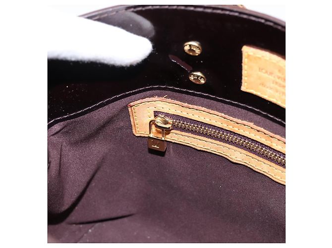 LOUIS VUITTON Monogram Vernis Reade PM Hand Bag Amarante M91993 LV Auth BA15724 Bordò - vista 19
