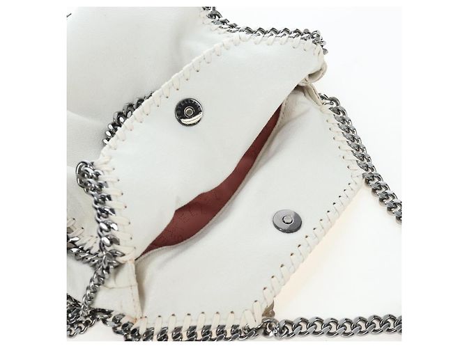 Stella Mc Cartney Borsa Stella MacCartney Chain Falabella Polyester 2way White Silver Auth 203007A Argento Bianco - vista 10