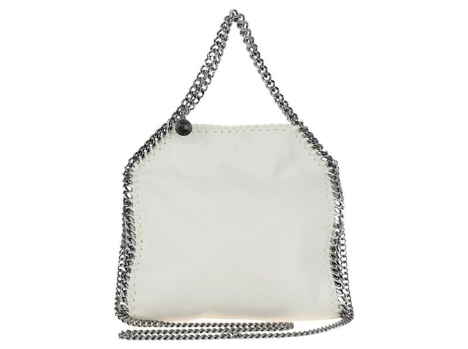 Stella Mc Cartney Borsa Stella MacCartney Chain Falabella Polyester 2way White Silver Auth 203007A Argento Bianco - vista 13