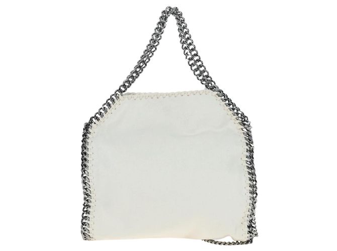 Stella Mc Cartney Borsa Stella MacCartney Chain Falabella Polyester 2way White Silver Auth 203007A Argento Bianco - vista 2