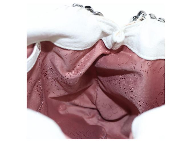 Stella Mc Cartney Borsa Stella MacCartney Chain Falabella Polyester 2way White Silver Auth 203007A Argento Bianco - vista 22