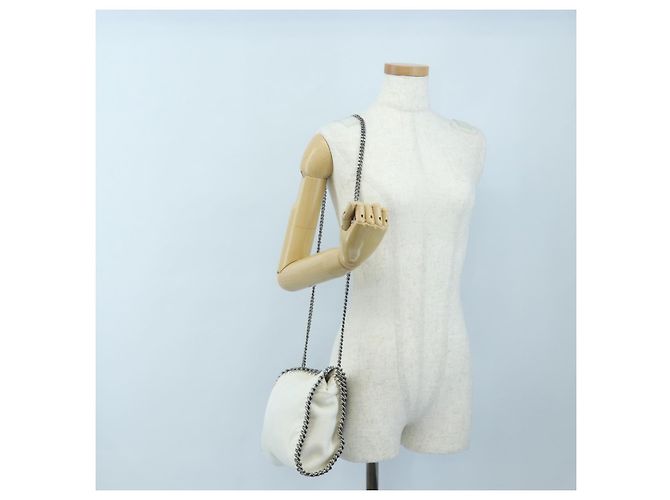 Stella Mc Cartney Borsa Stella MacCartney Chain Falabella Polyester 2way White Silver Auth 203007A Argento Bianco - vista 24