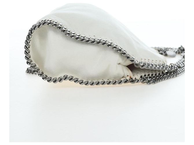Stella Mc Cartney Borsa Stella MacCartney Chain Falabella Polyester 2way White Silver Auth 203007A Argento Bianco - vista 4