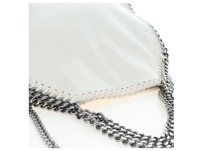 Stella Mc Cartney Borsa Stella MacCartney Chain Falabella Polyester 2way White Silver Auth 203007A Argento Bianco - vista 6