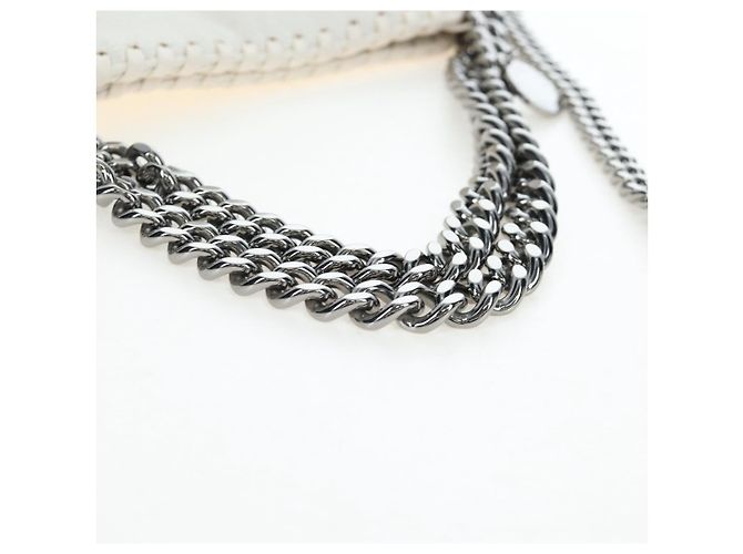 Stella Mc Cartney Borsa Stella MacCartney Chain Falabella Polyester 2way White Silver Auth 203007A Argento Bianco - vista 7