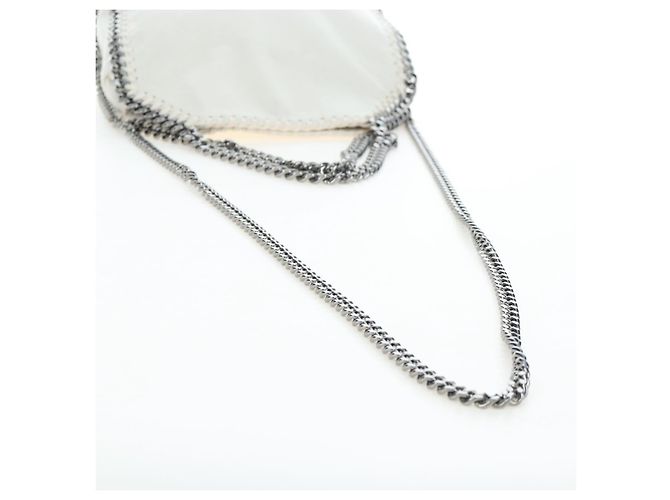 Stella Mc Cartney Borsa Stella MacCartney Chain Falabella Polyester 2way White Silver Auth 203007A Argento Bianco - vista 8