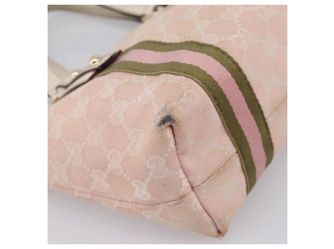 Borsa GUCCI GG Canvas Sherry Line Pink Gold 139261 Auth 202455 Rosa D'oro - vista 16