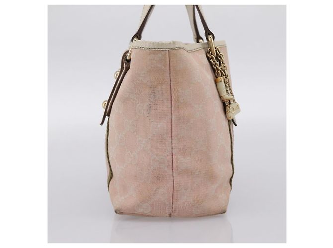 Borsa GUCCI GG Canvas Sherry Line Pink Gold 139261 Auth 202455 Rosa D'oro - vista 3