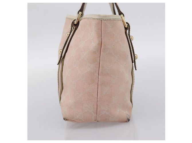 Borsa GUCCI GG Canvas Sherry Line Pink Gold 139261 Auth 202455 Rosa D'oro - vista 4