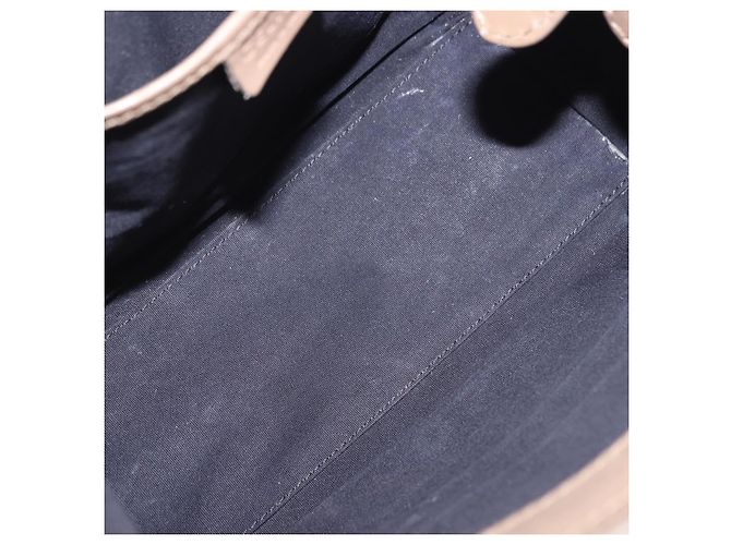 Céline CELINE Luggage Nano Shopper Hand Bag Leather 2way Beige Gold Auth 200630A D'oro - vista 11