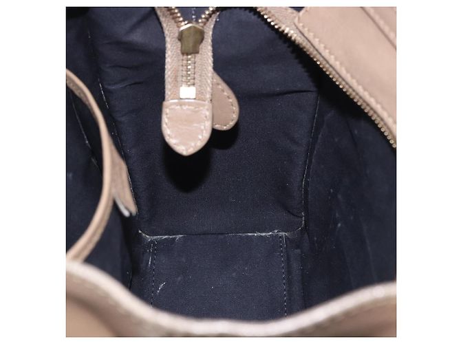 Céline CELINE Luggage Nano Shopper Hand Bag Leather 2way Beige Gold Auth 200630A D'oro - vista 24