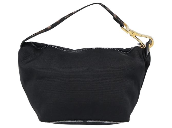 Pouch a mano FENDI Zucca Canvas Nero Marrone Auth 203003 - vista 2