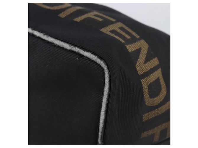 Pouch a mano FENDI Zucca Canvas Nero Marrone Auth 203003 - vista 9