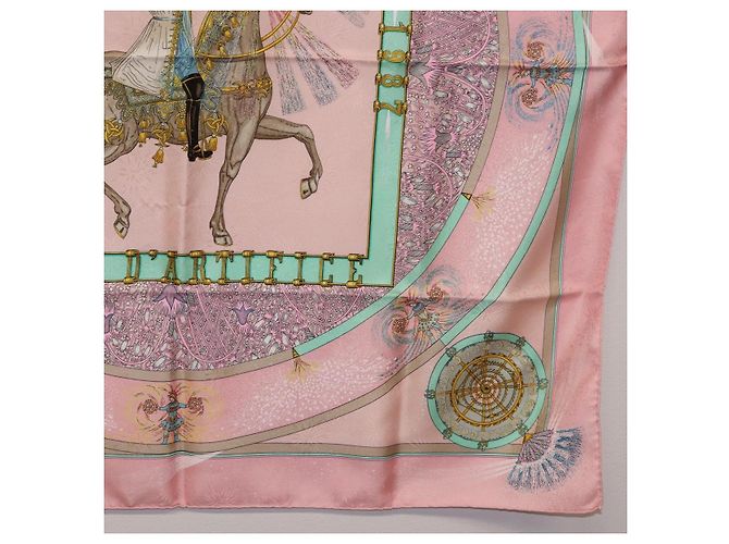 Hermès Foulard HERMES Carre 90 in Seta Rosa Auth 199729M - vista 10
