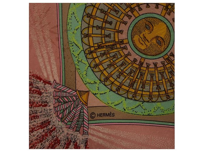 Hermès Foulard HERMES Carre 90 in Seta Rosa Auth 199729M - vista 13