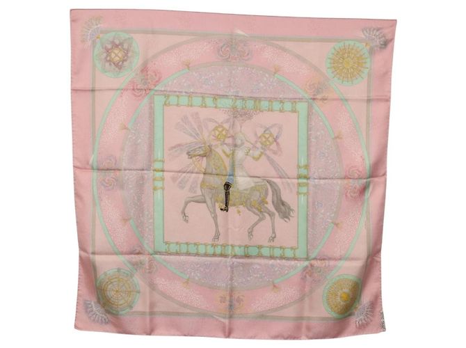 Hermès Foulard HERMES Carre 90 in Seta Rosa Auth 199729M - vista 15